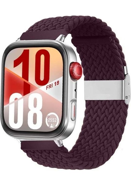 Watch Fit 3 / Fit 4 / Fit 4 Pro Uyumlu Solo Loop Örgü Kumaş Kordon – Metal Klipsli, Ayarlanabilir, Yumuşak ve Hafif Bileklik
