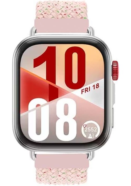 Watch Fit 3 / Fit 4 / Fit 4 Pro Uyumlu Solo Loop Örgü Kumaş Kordon – Metal Klipsli, Ayarlanabilir, Yumuşak ve Hafif Bileklik