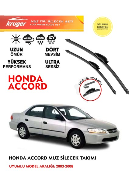 Honda Accord Cam Muz Silecek Takımı 2006 Model Araca Özel . Aparat