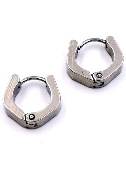 316 L Çelik Gümüş Renk Unisex Figürlü Küpe