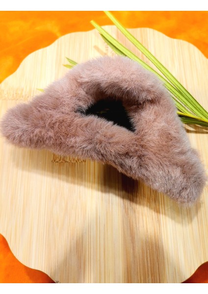 Lüks Figürlü Kahverengi Peluş Mandal Toka