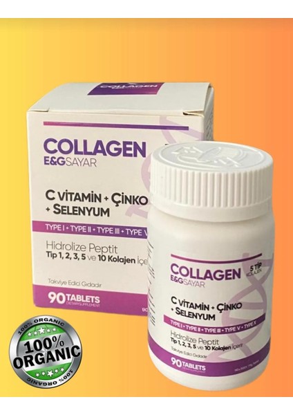 SAYAR 5 Tip Kolajen Tip 1, Tip 2, Tip 3, Tip 5, Tip 10 (90 Tablet)