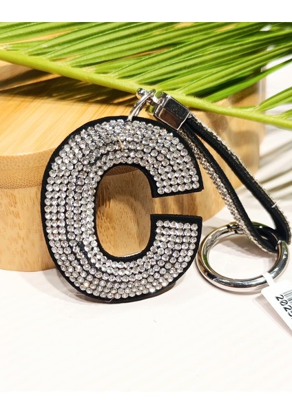 Lüks Parıltılı C Harfi Anahtarlık