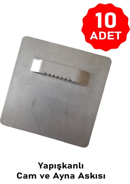 Cam Ayna Askısı Yapıştırmalı 7x7 cm 10 Adet