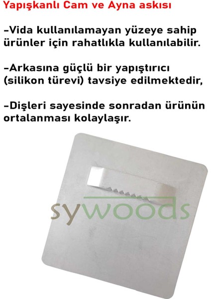 Cam Ayna Askısı Yapıştırmalı 7x7 cm 10 Adet fiyatları