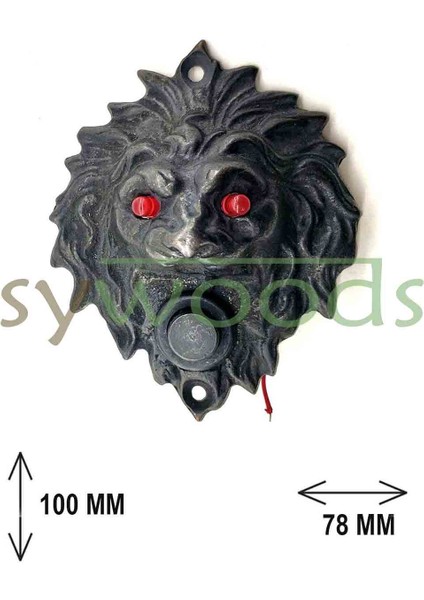 Pirinç döküm aslan dekoratif motifli kapı zili siyah fiyatları