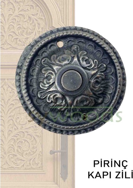 Pirinç döküm yıldız desenli kapı zili oksit siyah