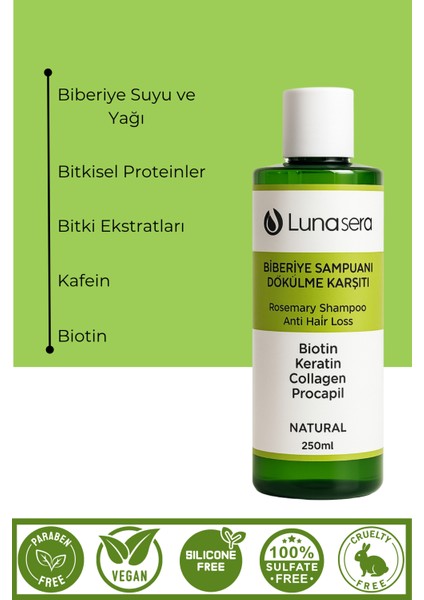 Biberiye Serisi Anti Hair Loss Tonik ve Şampuan Seti 2'li modelleri