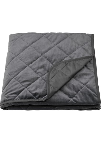 Mjukplıster Yatak Örtüsü 160 x 250 cm Koyu Gri Pamuklu Makinede Yıkanabilir