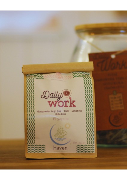 Odaklan 50 gr | Tulsi - Gotu Kola - Limonotu - Gunpowder Yeşil Çay | Haven Herbs & Blends