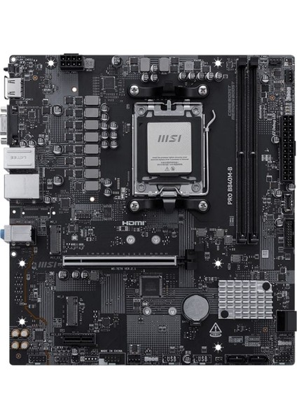 Msı Pro B840M-B Am5 Ddr5 8000MHZ(OC) HDMI VGA 2x M.2 USB 5 Gbs 2.5g Lan Matx