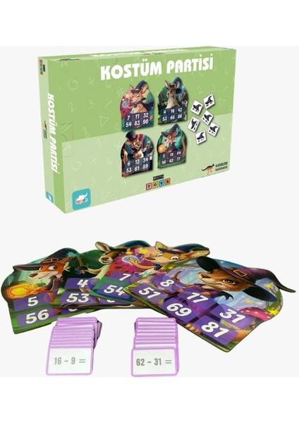 Kanguru Matematik Kostüm Partisi Oyunu-Çıkarma Işlemi Öğreten Eğlenceli| 7-8 Yaş | 1-4 Kişi | Müfredata Uyumlu