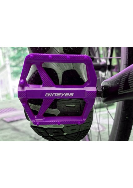 Gineyea Pedal M908 Plastik Reflektörlü Trial Bmx Geniş Mor Pedal modelleri