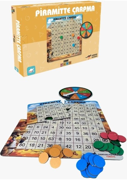 Kanguru Matematik Piramitte Çarpma Oyunu - Çarpma Işlemi Öğreten Arkeoloji Macerası|müfredata Uyumlu | 8-9 Yaş | 2-4 Kişi |
