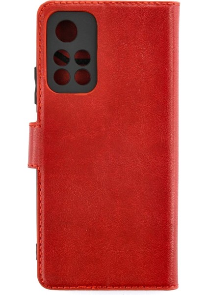 Xiaomi Redmi Note 11T Kılıf Trend S Plus Kapaklı Kılıf - Kırmızı