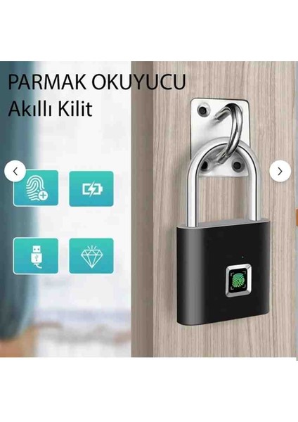 Anahtarsız Şarjlı Parmak Izi Okuyuculu Akıllı Asma Kilit, Şarjlı Asma Kilit
