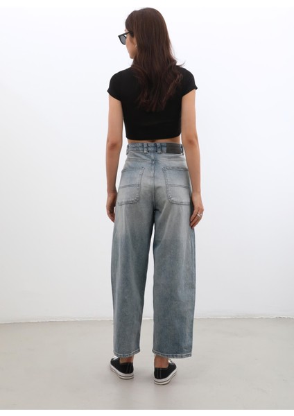 Kadın Yüksek Bel Skater Fit Jean Pantolon Tint