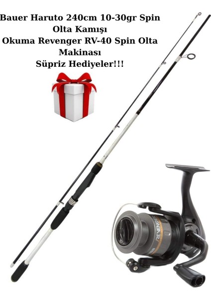 Haruto 240CM Okuma Revenger Rv-40 Spin Olta Takımı