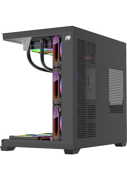 Alpha Elite 7x Argb Fan Kumanda ve Kontrolcü Atx Boş Bilgisayar Kasası Siyah indirimleri