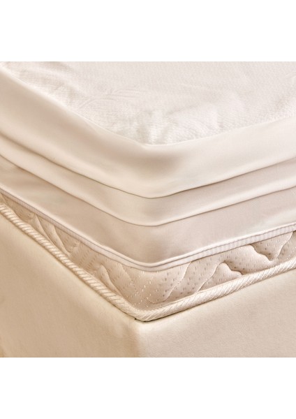 Soft Çift Kişilik Sıvı Geçirmez Fitted Alez - Beyaz - 180X200 cm
