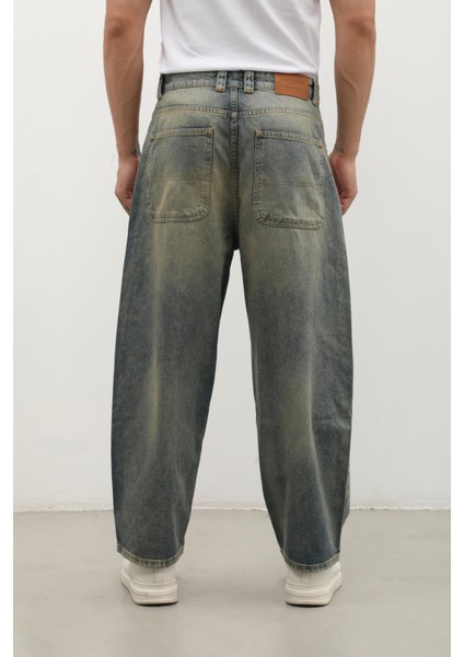 Erkek Skater Fit Jean Pantolon Tint Yeşil