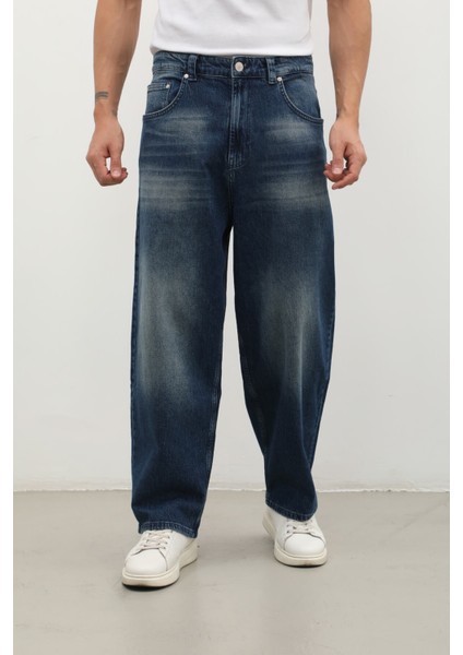 Erkek Skater Fit Jean Pantolon Lacivert