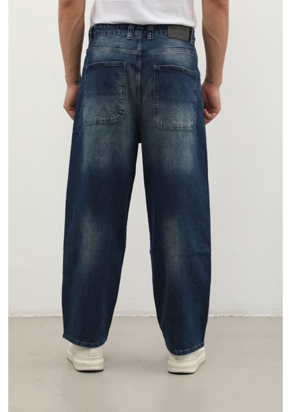 Erkek Skater Fit Jean Pantolon Lacivert