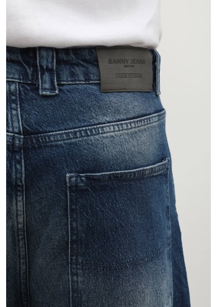 Erkek Skater Fit Jean Pantolon Lacivert