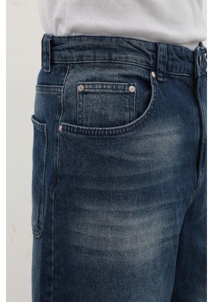 Erkek Skater Fit Jean Pantolon Lacivert