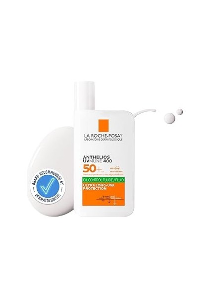 La Roche-Posay Anthelios Uvmune 400 Oil Control Fluid Yüz Güneş Kremi Spf 50+, 50 ml
