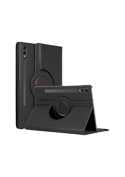 Microsonic Galaxy Tab S9 Plus X810 Kılıf 360 Rotating Stand Deri Siyah [galaxy Tab S9