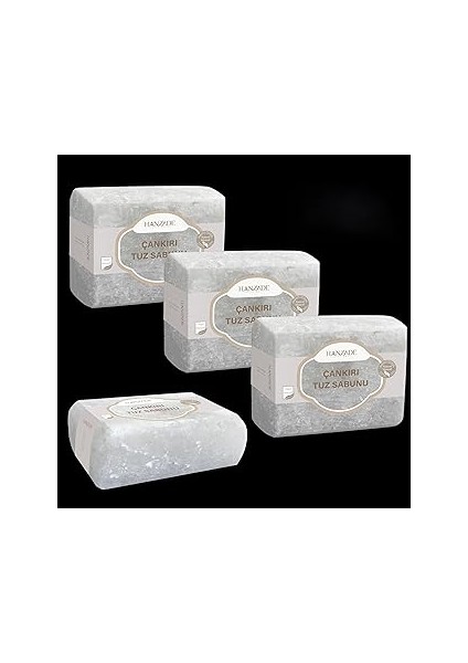 Hazade Bitkisel Çakırı Tuz Sabuu 300-350 gr x 3 Adet Zegi Mieralli Doğal Saf Çakırı Kaya Tuzu Sabuu