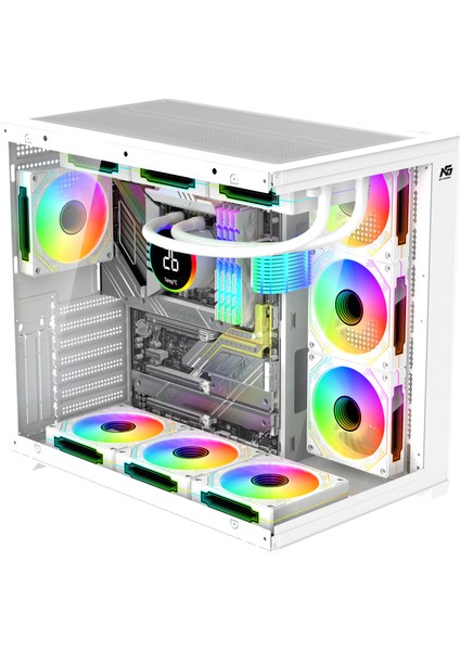 Alpha Elite 7x Argb Fan Kumanda ve Kontrolcü Atx Boş Bilgisayar Kasası Siyah
