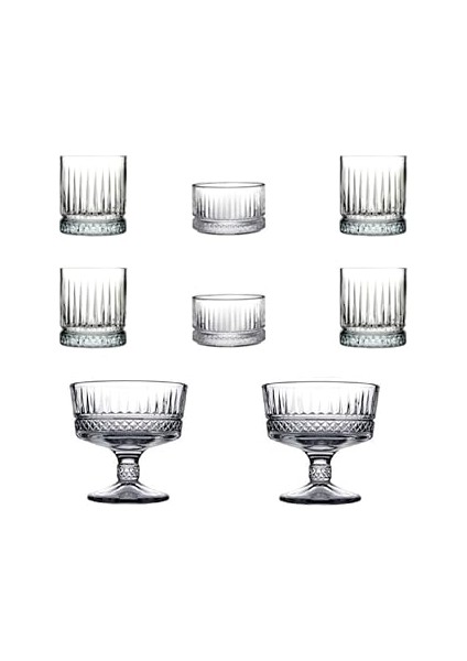 Elysia 8 Parça Meşrubat Bardağı Çerezlik ve Dodurmalık Kase Set