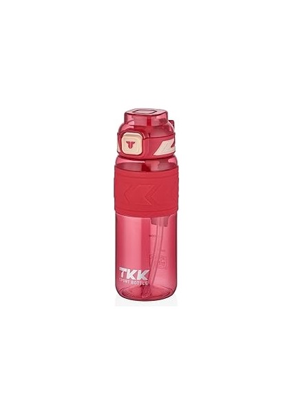 Tkk 800ML Pipetli/pipetsiz Kullanıma Uygun Ölçü Skalalı Tritan Spor Matara (Pembe)