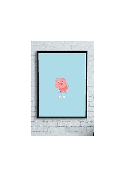 (11800) Küçük Domuz Odası Çerçeveli Tablo (30 x 40CM)