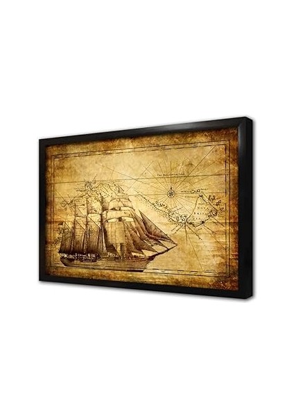 Yelkeli Gemi Turisrlik Çerçeveli Cam Tablo 20X30 cm CA18027