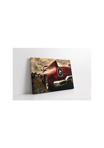 Tablosan Kırmızı Klasik Araba Kanvas Tablo 35X50 cm KA01248