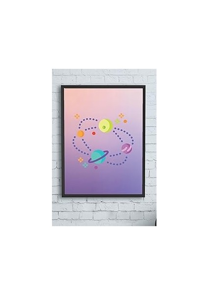 (10135) Uzay Temalı Odası Çerçeveli Tablo (21X30CM)