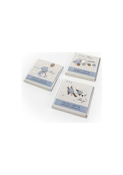 Sargılı Sütlü Madle Mavi Erkek Bebek Çikolatası 500 gr