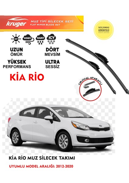 Kia Rio Ön Cam Muz Muz Silecek Takımı 1.0 1.25 1.4 Motor Araca Özel Aparat 2012-2020