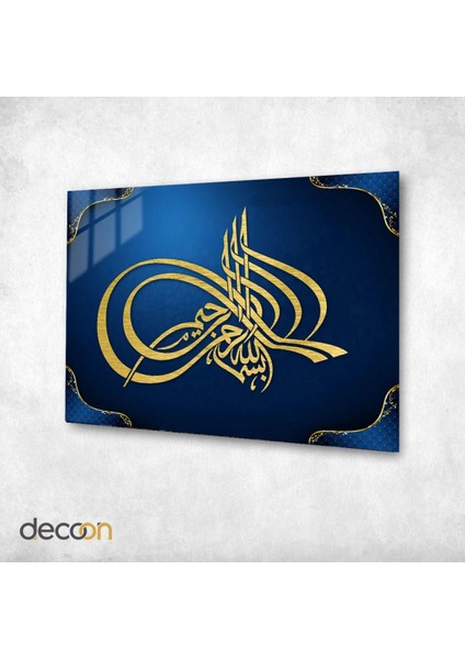 Ilahi Dokunuş: Altın Besmele Hattı Cam Tablo