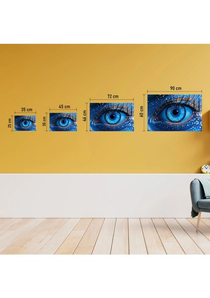 Kozmik Göz: Mistik Mavi ve Altın Parıltılı Cam Tablo