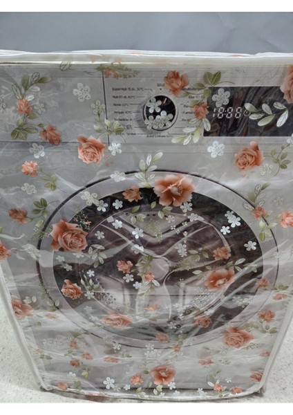 Şeffaf Pvc Çamaşır ve Kurutma Makinesi Örtüsü – Halka Desenli, Su Geçirmez