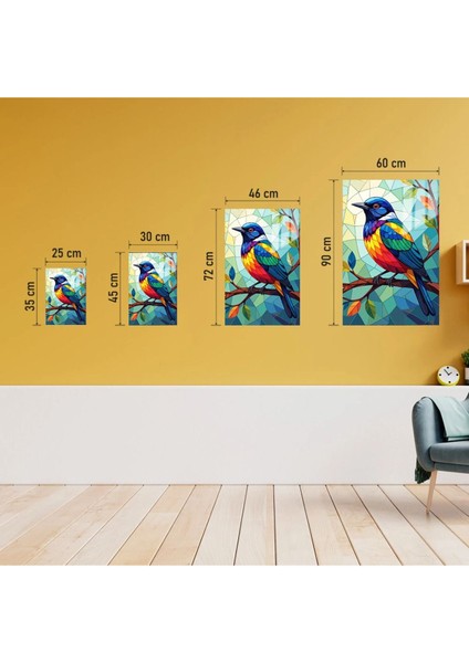 Renkli Kanatlar: Vitray Sanatı Kuş Cam Tablo indirimleri