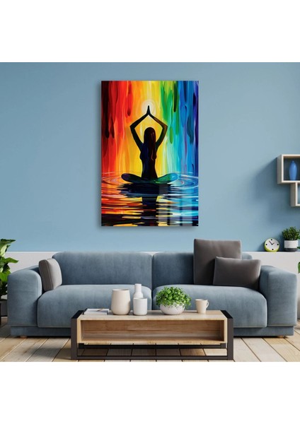 Çakraların Dansı: Gökkuşağı Enerjisiyle Meditasyon Cam Tablo fırsatları