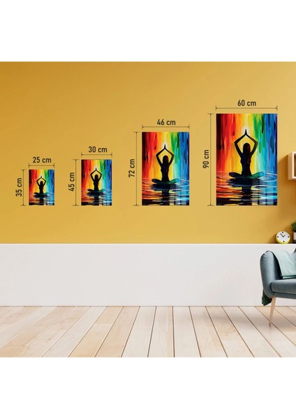 Çakraların Dansı: Gökkuşağı Enerjisiyle Meditasyon Cam Tablo indirimleri