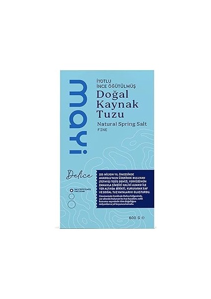 Mayi Tuz Öğütülmüş Sofra Tuzu 600 gr