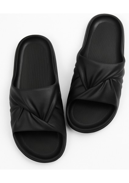 Unisex Fashion Slide Twisted Knot Terlik Plaj Bahçe Teras Havuz Sahil Deniz Her Sezon Moda modelleri