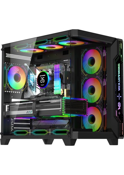 Sirius Black Argb Panel 7x Fan Kumanda ve Kontrolcü Atx Boş Bilgisayar Kasası Siyah fiyatları